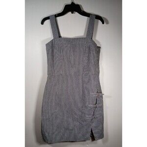 Simply Noelle Pinstriped Wide Strap Lined square Neck Overall Dress Size XS